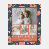 Mommy Personalisierte Blume Muster FotoCollage Fleecedecke (Vorderseite)