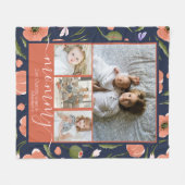 Mommy Personalisierte Blume Muster FotoCollage Fleecedecke (Vorderseite (Horizontal))