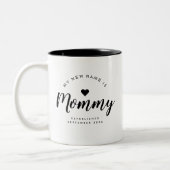 Mommy | Personalisierte Junge Mutter Kinderankündi Zweifarbige Tasse (Links)