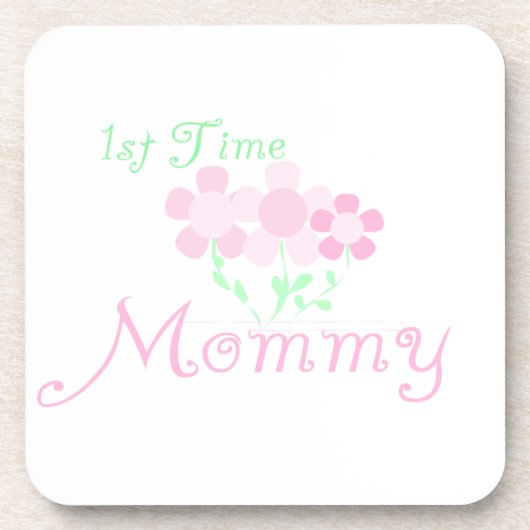 Mommy Pink Blume zum ersten Mal Geschenke Untersetzer (Vorderseite)