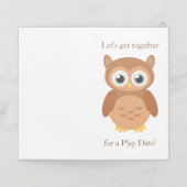 Mommy-Play-Date-Eule, die die Terminalkarte anruft Terminkarte (Außenseite Aufgefaltet)