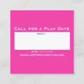 Mommy Play Date Playdate Business Calling Cards Quadratische Visitenkarte (Rückseite)