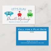 Mommy Play Date Playdate Business Calling Cards Visitenkarte (Vorne/Hinten)