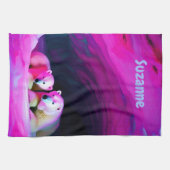 Mommy-Polar-Bär mit Cub Monogram | Geschirrtuch (Horizontal)