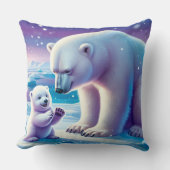 Mommy Polar Bear mit Cube | Kissen (Vorderseite)