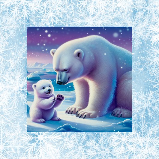 Mommy Polar Bear mit Cube | Poster