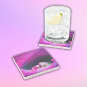 Mommy Polar Bear mit Cube | Steinuntersetzer