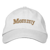Mommy Preppy Off White Text bestickt Bestickte Baseballkappe (Vorderseite)