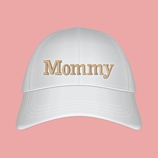 Mommy Preppy Off White Text bestickt Bestickte Baseballkappe