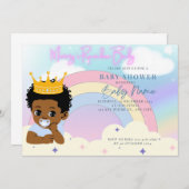 Mommy Rainbow Baby Boy Einladung (Vorne/Hinten)