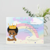 Mommy Rainbow Baby Boy Einladung (Stehend Vorderseite)