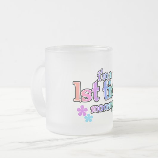Mommy-Rainbow-T - Shirt und -Geschenke zum 1. Mal Mattglastasse (Vorderseite Links)