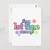 Mommy-Rainbow-T - Shirt und -Geschenke zum 1. Mal Postkarte (Vorne/Hinten)