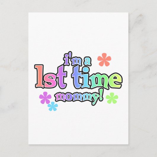 Mommy-Rainbow-T - Shirt und -Geschenke zum 1. Mal Postkarte (Vorderseite)