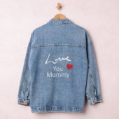 Mommy Red Liebe Heart Bold White I Liebe Sie Scrip Jeansjacke (Hangar)