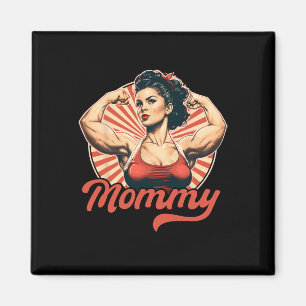 Mommy Retro Gewichtsheben und Bodybuilding Fitness Magnet