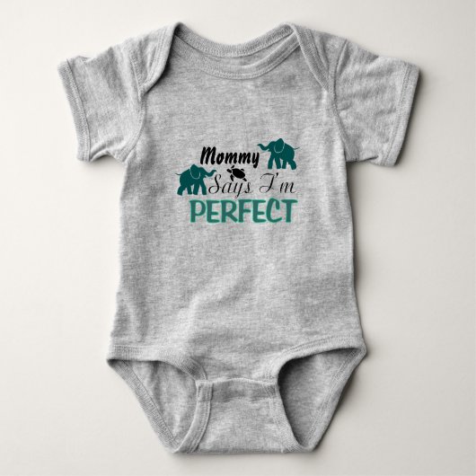 Mommy sagt, ich bin perfekt mit Tieren Bodysuit Baby Strampler (Vorderseite)
