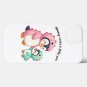 Mommy-Saurus & Baby-Guin Phone Case (Rückseite (Horizontal))