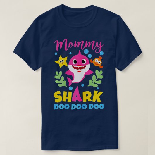Mommy Shark Geschenk Niedliches Baby Shark Family T-Shirt (Design vorne)