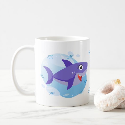 Mommy Shark - Lila Kaffeetasse (Mit Donut)