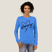 Mommy Simple Modern Script Typografy Heart Tri-Blend Shirt (Volle Vorderseite)