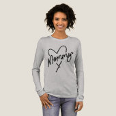 Mommy Simple Modern Script Typografy Heart Tri-Blend Shirt (Volle Vorderseite)