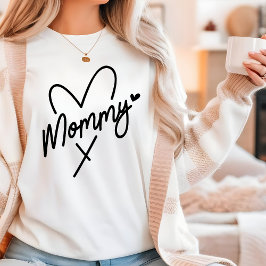 Mommy Simple Modern Script Typografy Heart Tri-Blend Shirt