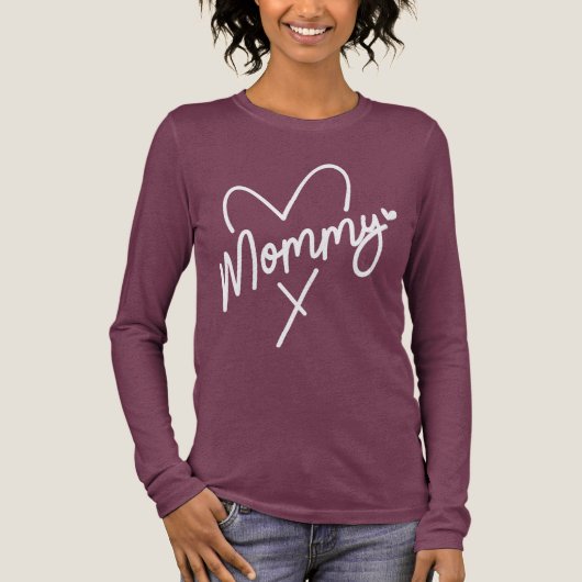 Mommy Simple Modern Script Typografy Heart Tri-Blend Shirt (Vorderseite)