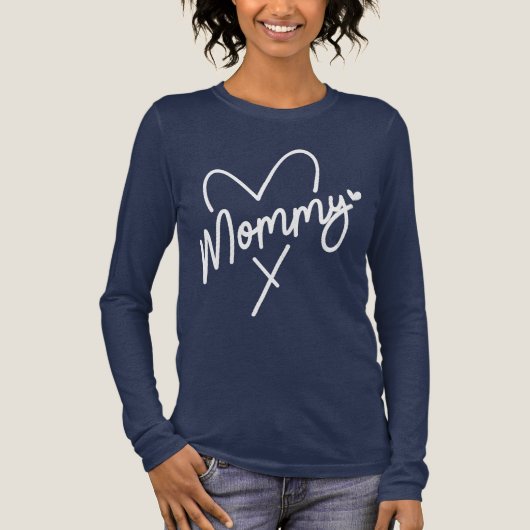 Mommy Simple Modern Script Typografy Heart Tri-Blend Shirt (Vorderseite)
