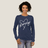 Mommy Simple Modern Script Typografy Heart Tri-Blend Shirt (Volle Vorderseite)