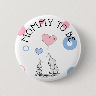 Mommy soll Elephant Baby Shower Button sein