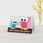 Mommy & Son Owls - Mother's Day Card Karte (Gelbe Blume)