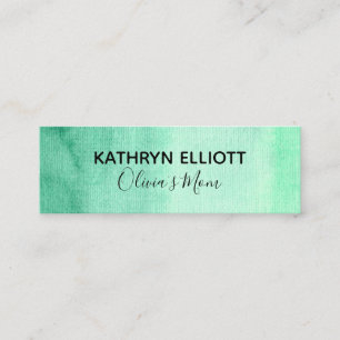 Mommy-Spiel mit grüner Wasserfarbe Mini-Rufkarte Telefonnummerkarte