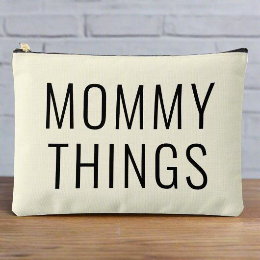Mommy Things Essentials Black Script Neutral Zubehörtasche