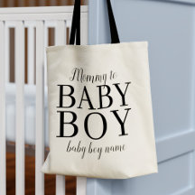 Mommy to Baby Boy Name Junge Mutter Tote Bag