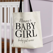 Mommy to Baby Girl Name Junge Mutter Tote Bag