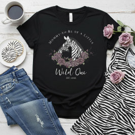 Mommy to Be A Little Wild One Baby Zebra T-Shirt