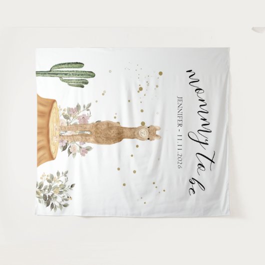 Mommy to be alpaca backdrop wandteppich (Vorderseite (Horizontal))