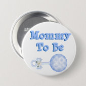 Mommy to be baby boyblue baby dusche Button (Vorne & Hinten)
