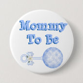 Mommy to be baby boyblue baby dusche Button (Vorderseite)