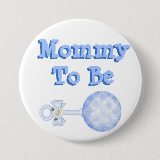 Mommy to be baby boyblue baby dusche Button (Vorderseite)