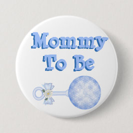 Mommy to be baby boyblue baby dusche Button