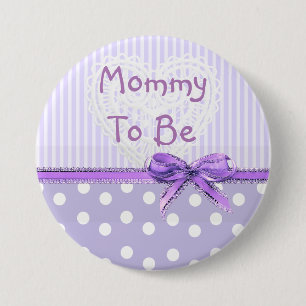 Mommy to be Baby Shower Button: Lila Bow Button