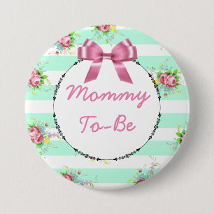 Mommy to Be Baby Shower Button Minze grün & rosa