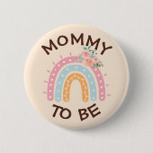 Mommy to be Baby Shower Button Pink Rainbow themat (Vorderseite)