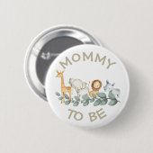 Mommy to be Baby Shower Button Wild One Zoo Thema (Vorne & Hinten)