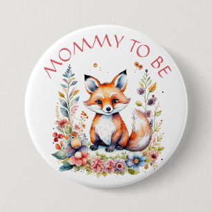 Mommy to be Babyfox und Blume Kinderdusche Button