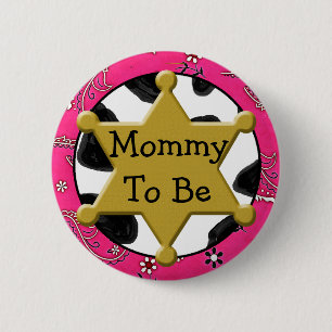 Mommy to Be Blue Bandanna Baby Shower Button