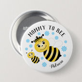 Mommy to be Blue Blumen Button (Vorne & Hinten)
