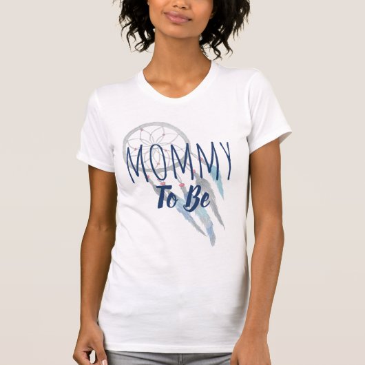 Mommy to be Blue Boho Dreamcatcher T-Shirt (Vorderseite)